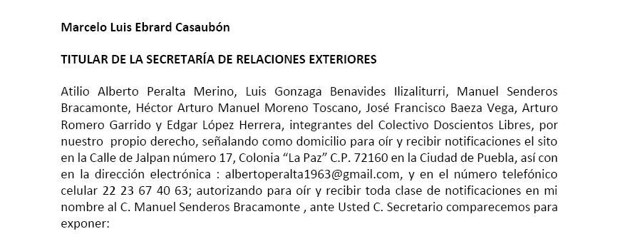 Carta a Marcelo Ebrard