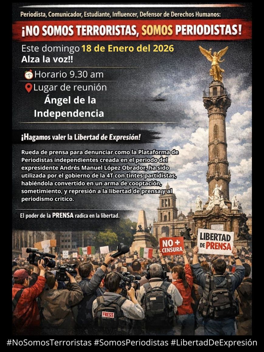 Marcha de periodistas en la CDMX el 18 de enero