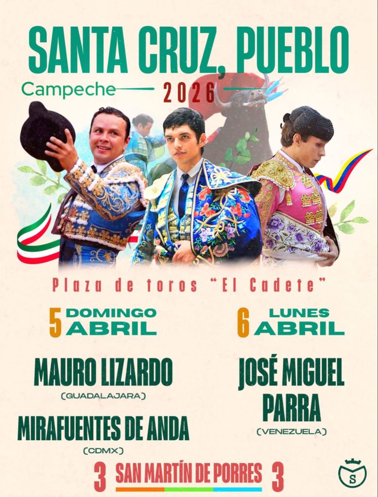 Venezolano José Miguel Parra se abre de capa en la Feria de Santa Cruz, Campeche 