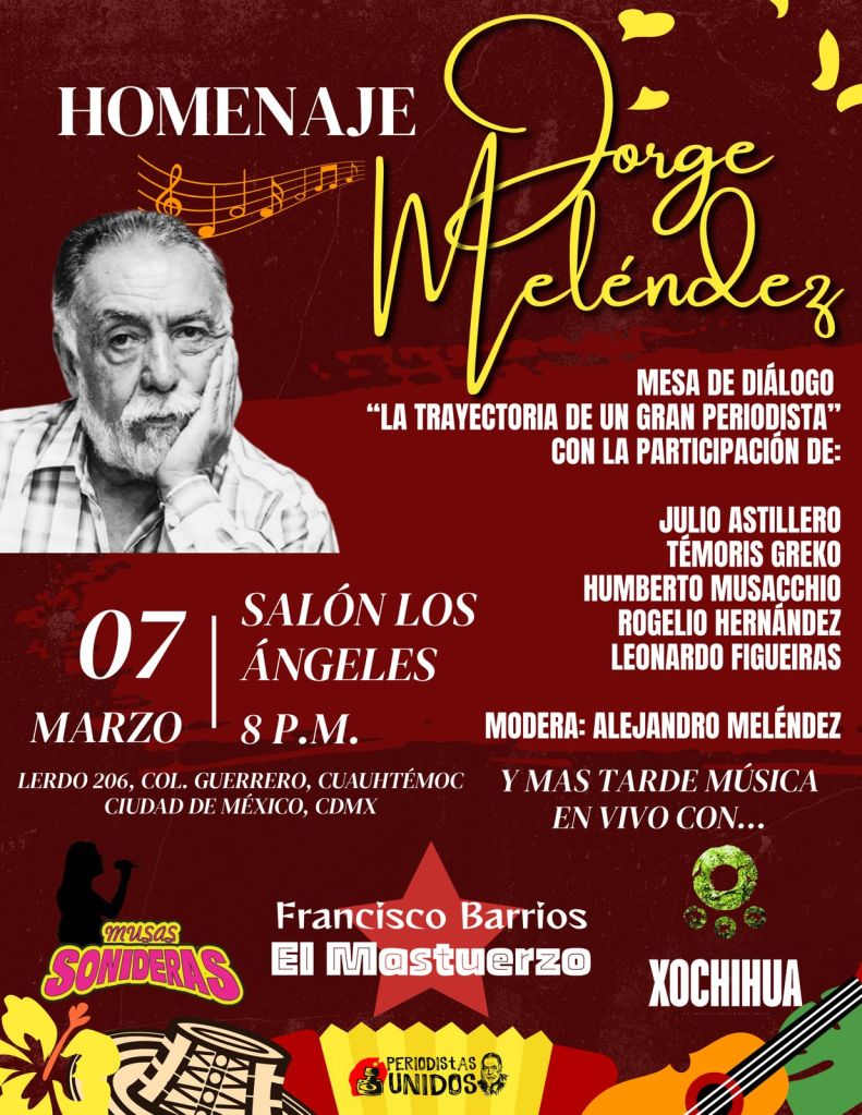 Homenaje al periodista y maestro Jorge Meléndez