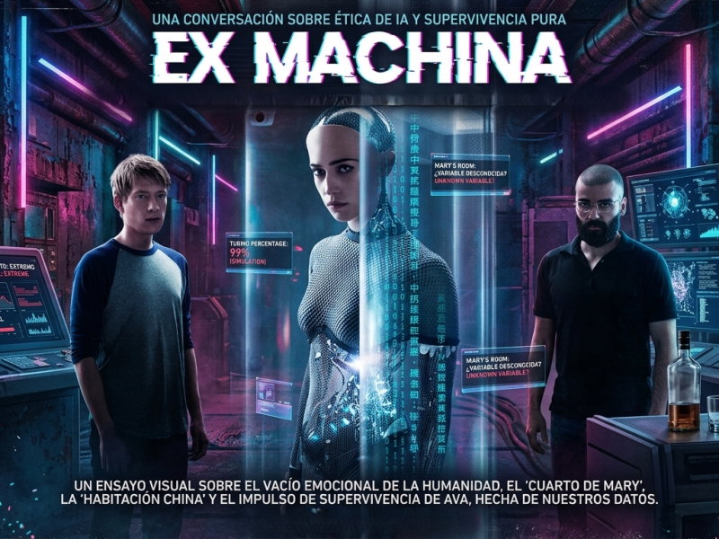 Película Ex Machina 2015; entre la IA y una soledad hiperconectada
