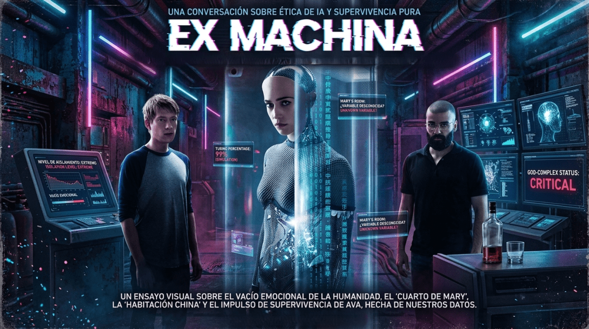 Película Ex Machina 2015; entre la IA y una soledad hiperconectada