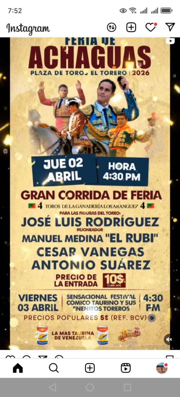 CARTEL PARA LA CORRIDA DE TOROS DE LAS FERIAS POPULARES DE ACHAGUAS
