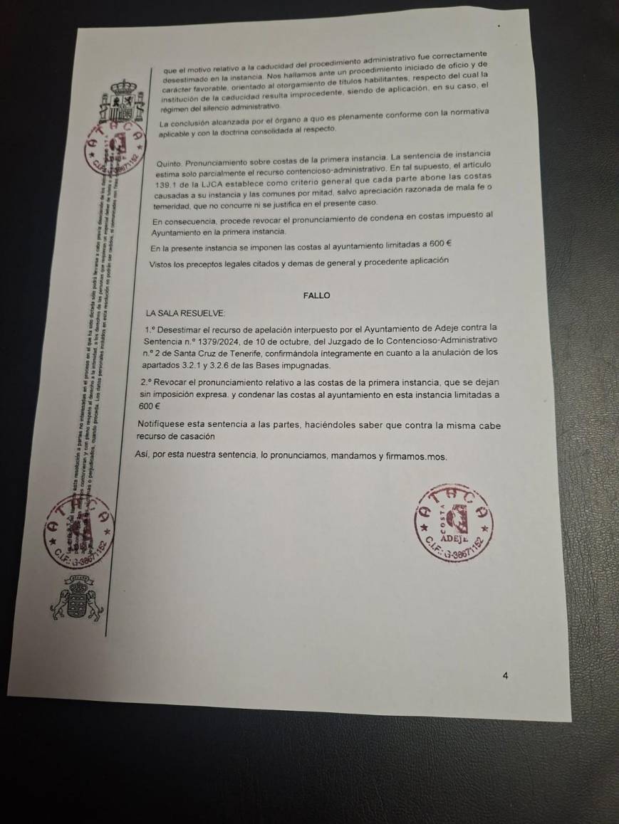 HACHAZO al ventorrillo financiero, llamado Ayuntamiento de Adeje, contundente Sentencia dictada por la Sala de lo Contencioso Administrativo del Tribunal Superior de Justicia de Canarias, dictada y notificada la semana pasada con fecha miércoles 13 de mayo de 2026, dicha Sentencia favorable a la represaliada Asociación de Taxistas Asalariados Costa Adeje