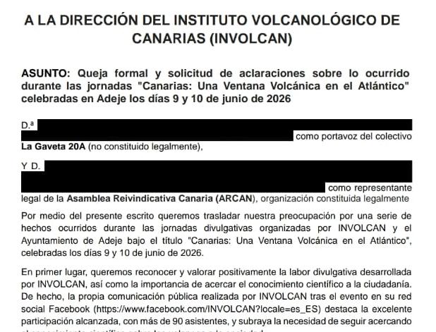 CIENTÍFICAS DE INVOLCAN AMENAZAN CON ACCIONES LEGALES A ACTIVISTAS EN UNA CONFERENCIA PÚBLICA EN LA QUE SE PREGUNTÓ POR LAS IGNIMBRITAS DE CUNA DEL ALMA