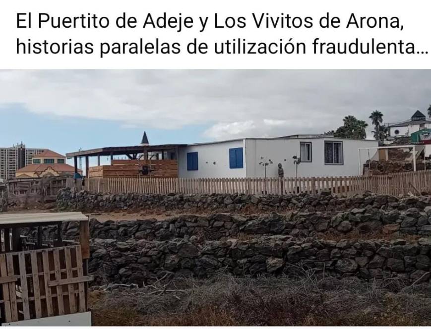 El Puertito de Adeje y Los Vivitos de Arona, historias paralelas de utilización fraudulenta de las pobres gentes con objetivos perniciosos en campañas mitineras de elecciones municipales de «compras de votos» en especies, despues los dejan tirados en la estacada y enterrados en la cuneta, vilmente engañados con falsas promesas de adjudicación de vivienda pública