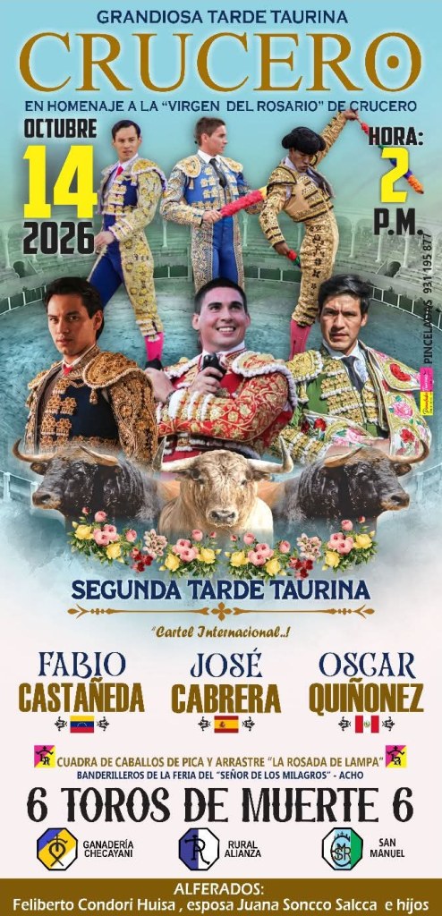 El venezolano Fabio Castañeda se abre de capa en Crucero, Perú 