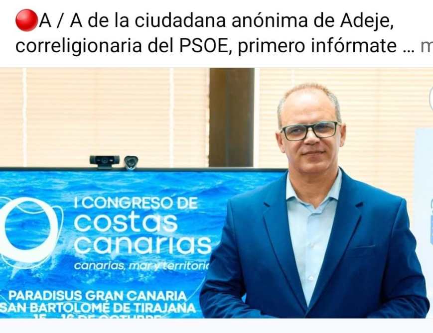 A / A de la ciudadana anónima de Adeje, correligionaria del PSOE, primero infórmate y luego comentas, asunto del mega-proyecto urbanístico Cuna del Alma + Puertito de Adeje, cuyo cacique alcalde adejero y mafioso presidente PSOE canario, José Miguel Rodriguez Fraga, alevosamente incurren en atentados ecocidios y sistemica corrupción