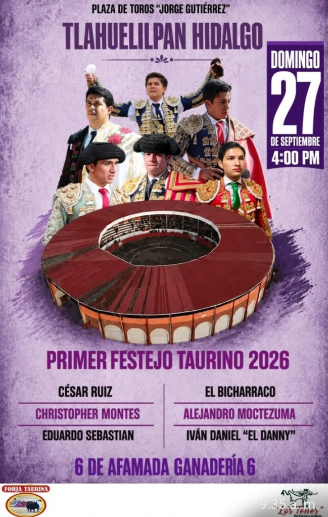 Manolo Zapata anunciado en la feria de Tlahuelipan ( México) 