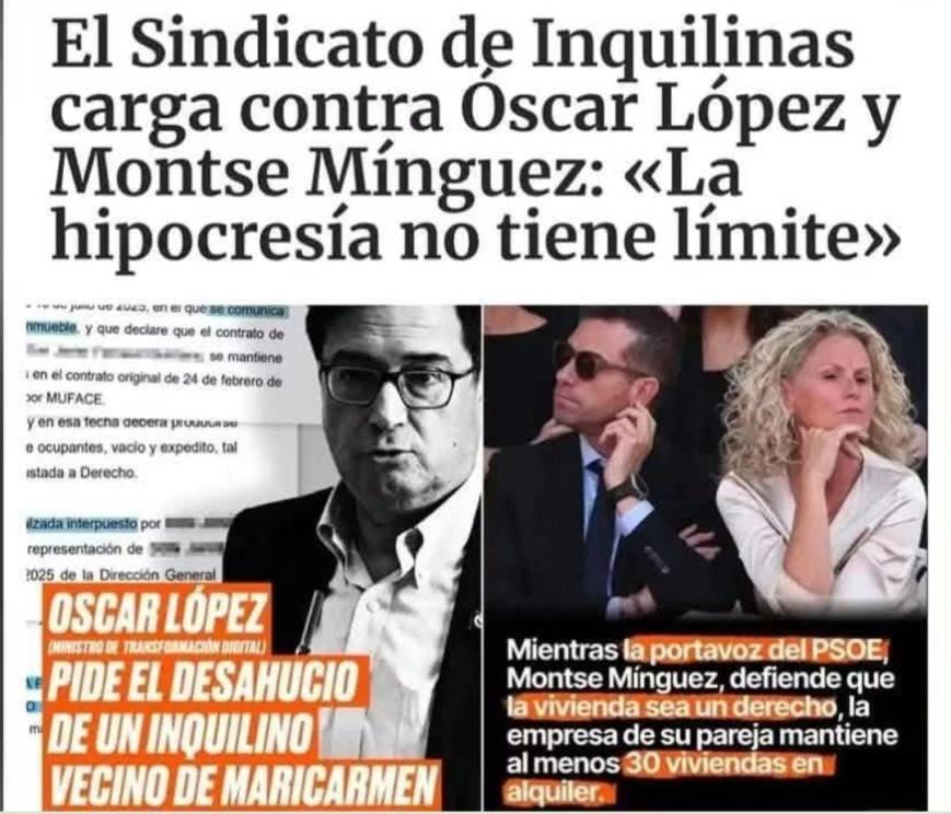«Hola, soy Montse Minguez portavoz nacional parlamentaria del PSOE, y acabo de reventar la campaña electoral a mi partido, que versaba sobre la distribucion equitativa de la riqueza y el nuevo Decreto Ley de Viviendas»